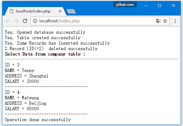 PHP SQLite 數據庫