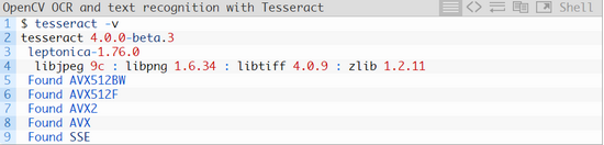 Tesseract OpenCV OCR 文字識別