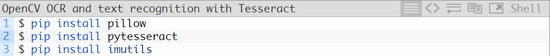 Tesseract OpenCV OCR 文字識別