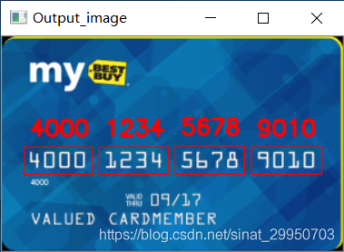 opencv 信用卡 數字識別