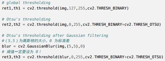 cv2 二值化 threshold THRESH_OTSU