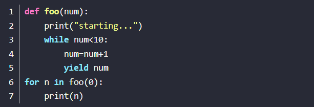 Python yield