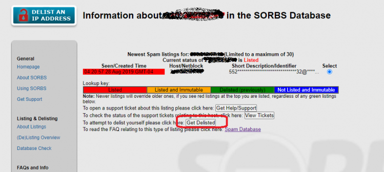 sorbs.net 垃圾信件  黑名單