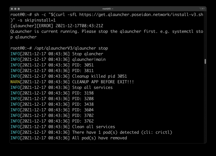 Ubuntu poseidon network  QQQ node