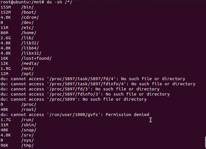 Ubuntu  占用空間 檔案 目錄