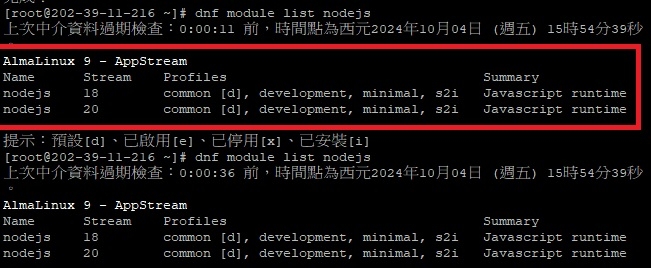 AlmaLinux Nodejs
