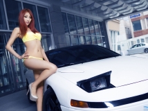 黃色比基尼車模大秀美臀[10P]
